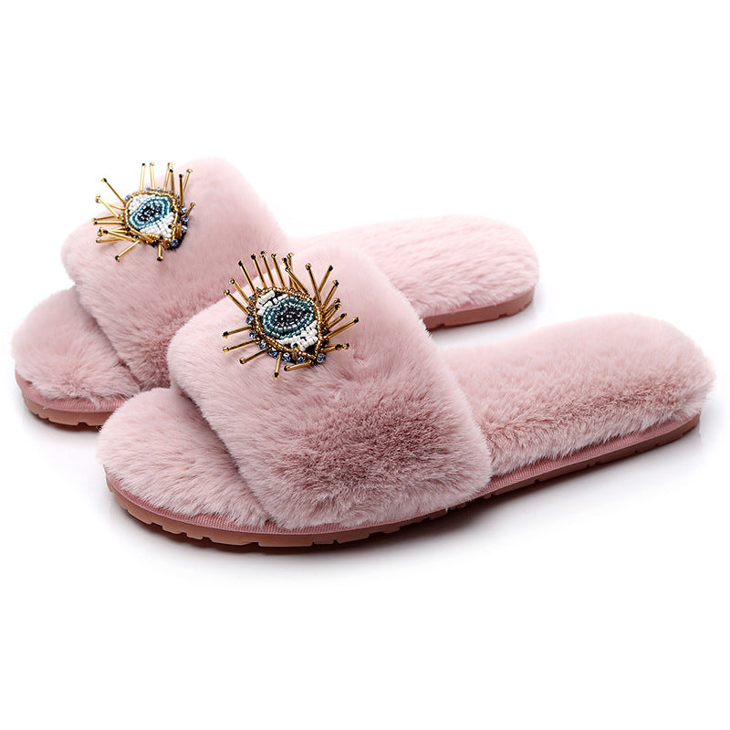 Zapatillas de peluche al por mayor de diablo ojo